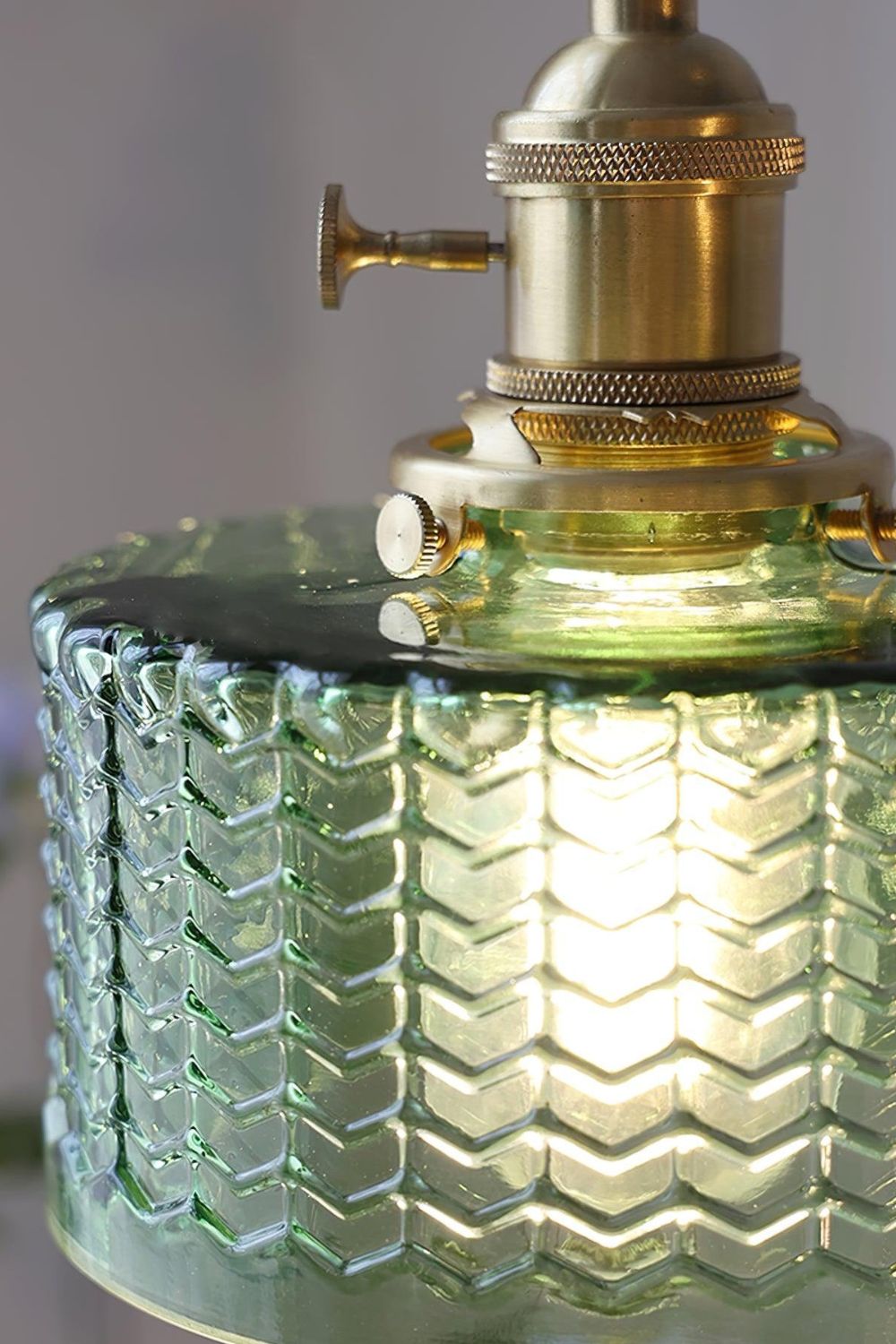 Matilda Emerald Patterned Glass Pendant Light - view 29 | everlamps