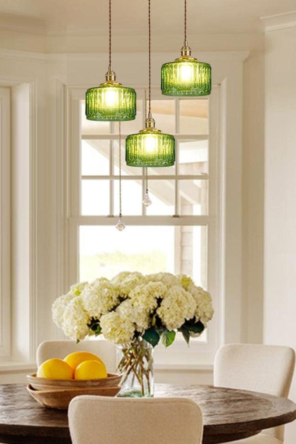 Matilda Emerald Patterned Glass Pendant Light - view 34 | everlamps