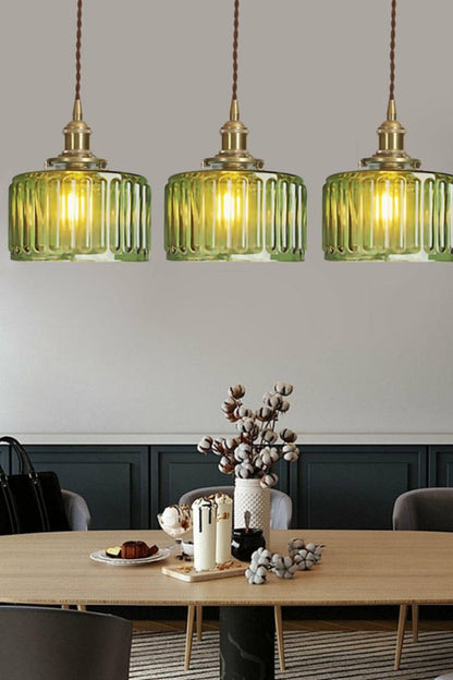 Matilda Emerald Patterned Glass Pendant Light - view 36 | everlamps