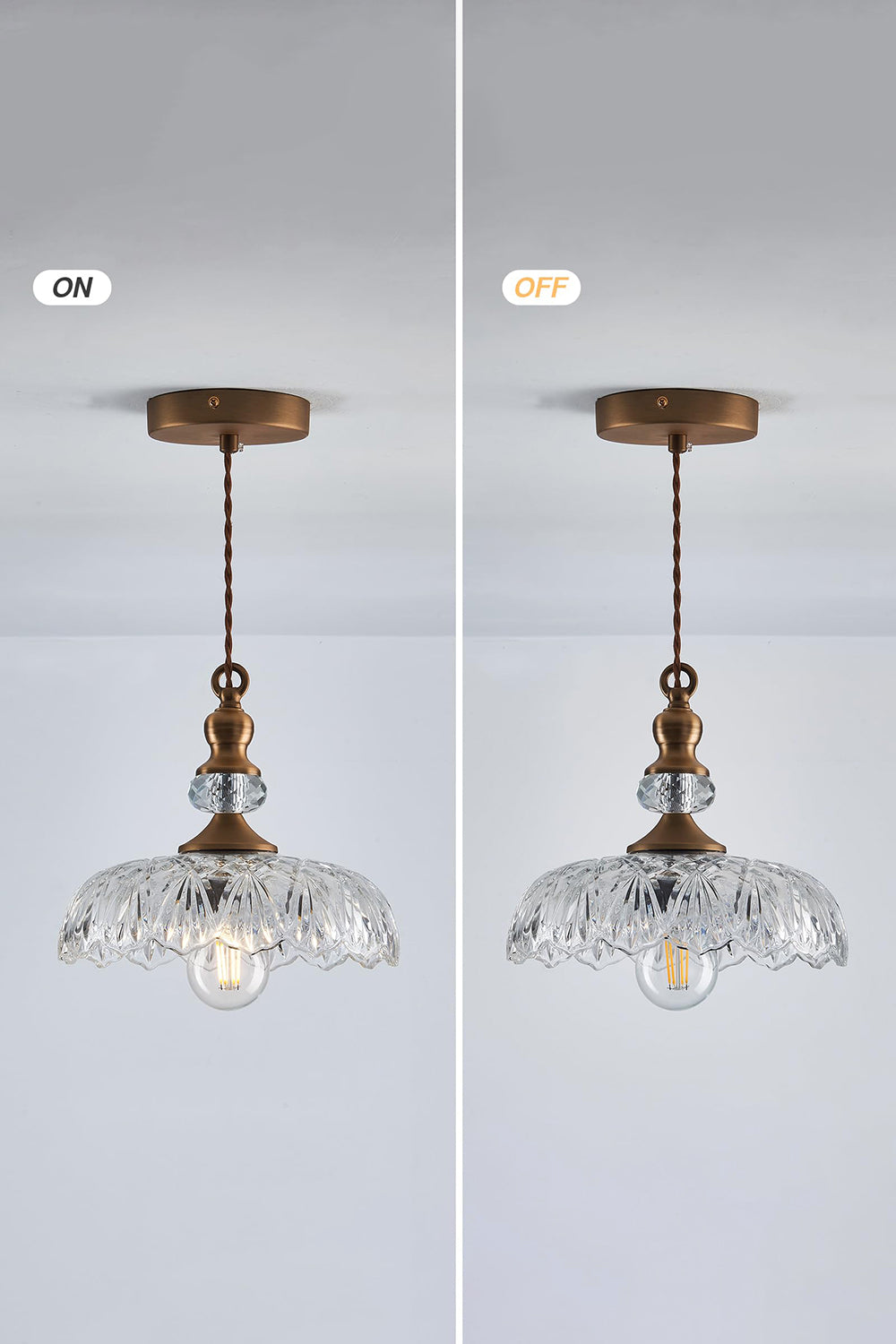 Mid-Century Clear Glass Pendant Light - view 17 | everlamps