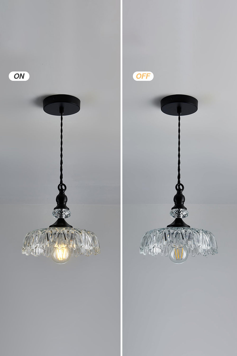 Mid-Century Clear Glass Pendant Light - view 16 | everlamps