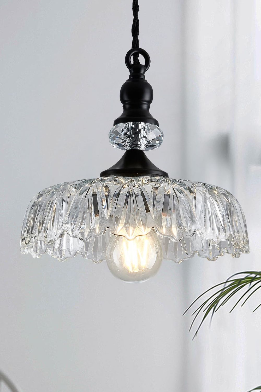 Mid-Century Clear Glass Pendant Light - view 3 | everlamps