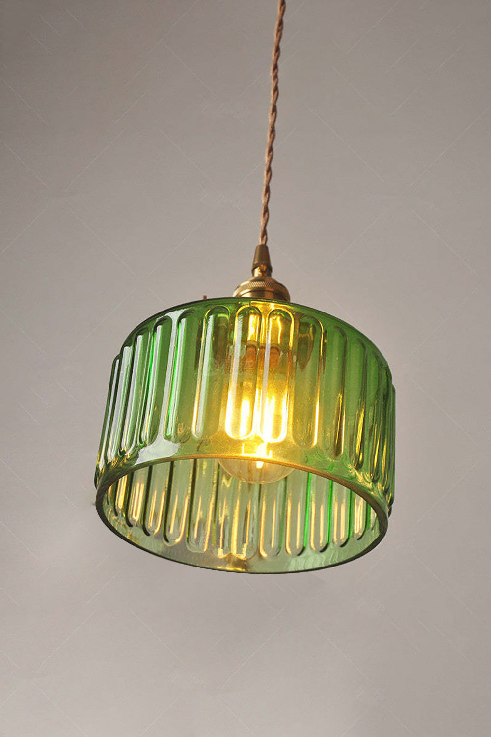 Mid-Century Grooved Glass Pendant Lamp - view 4 | everlamps