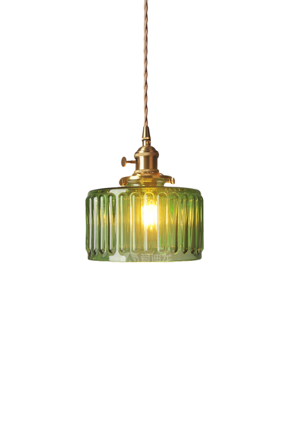 Mid-Century Grooved Glass Pendant Lamp | everlamps