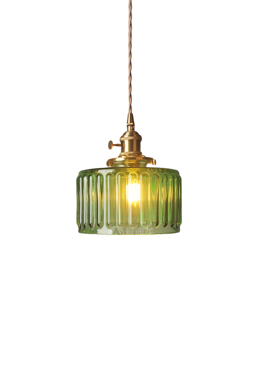 Mid-Century Grooved Glass Pendant Lamp | everlamps