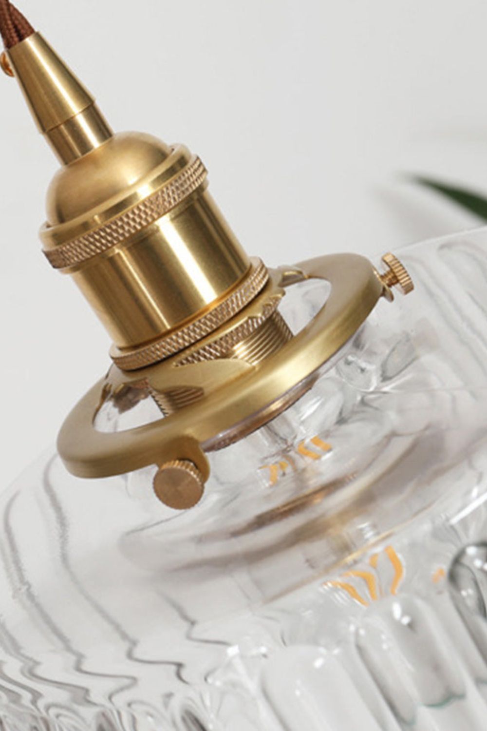 Mid-Century Grooved Glass Pendant Lamp - view 11 | everlamps