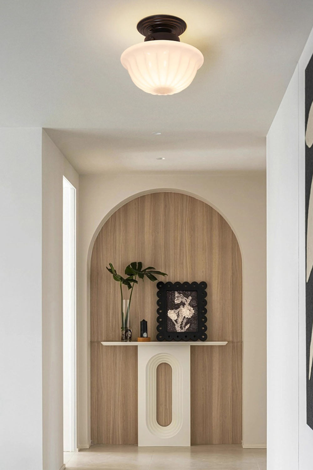 Milk Glass Ceiling Light - view 2 | everlamps