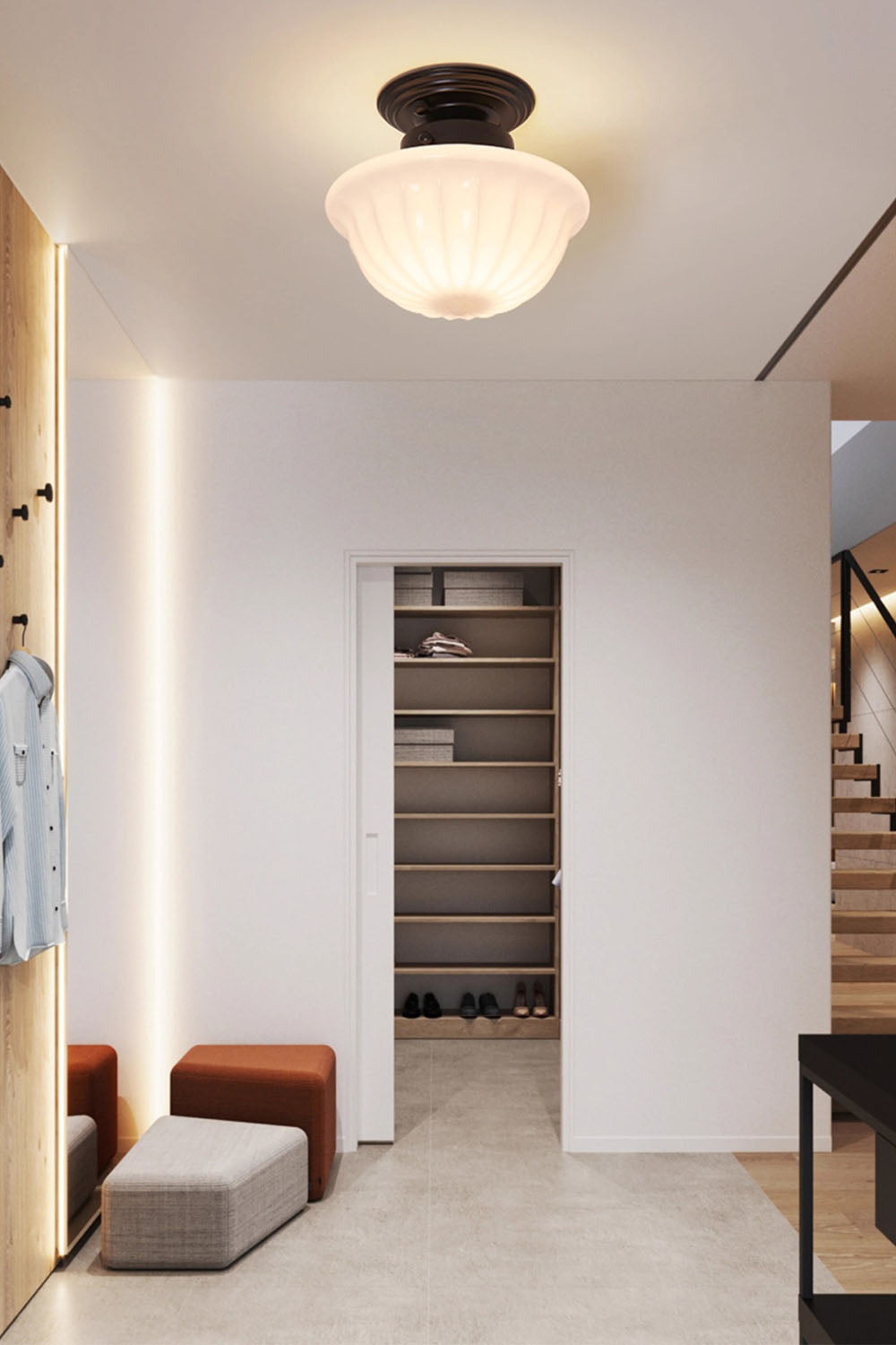 Milk Glass Ceiling Light - view 4 | everlamps