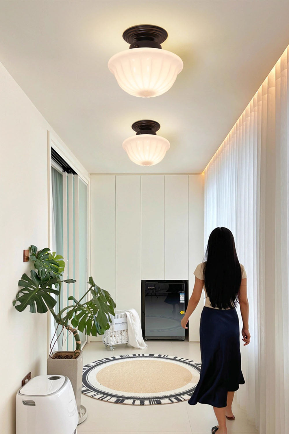 Milk Glass Ceiling Light - view 3 | everlamps