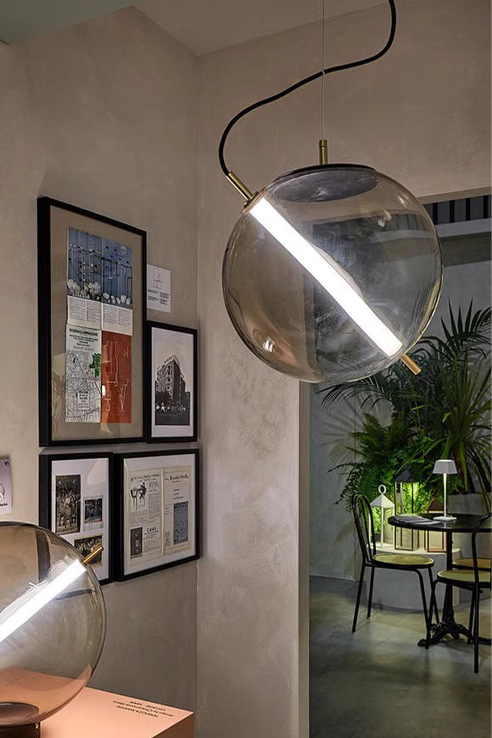 Minimalist Glass Ball Pendant Light - view 2 | everlamps