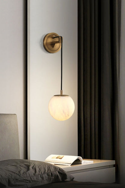 Minimalist Spherical Alabaster Wall Lamp - view 12 | everlamps