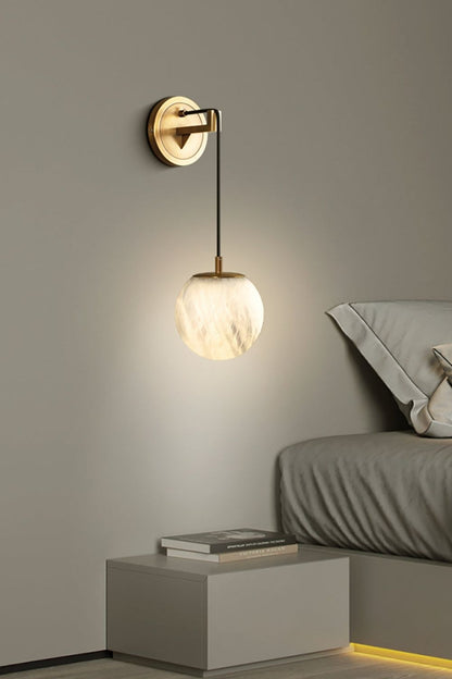 Minimalist Spherical Alabaster Wall Lamp - view 15 | everlamps