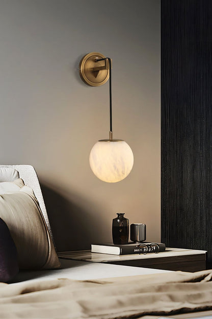 Minimalist Spherical Alabaster Wall Lamp - view 16 | everlamps
