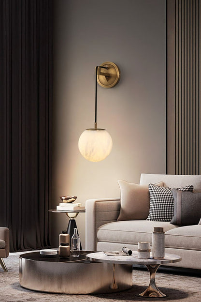 Minimalist Spherical Alabaster Wall Lamp - view 17 | everlamps