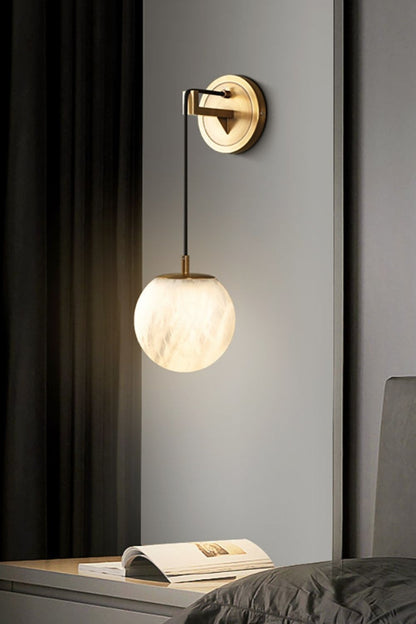 Minimalist Spherical Alabaster Wall Lamp - view 18 | everlamps