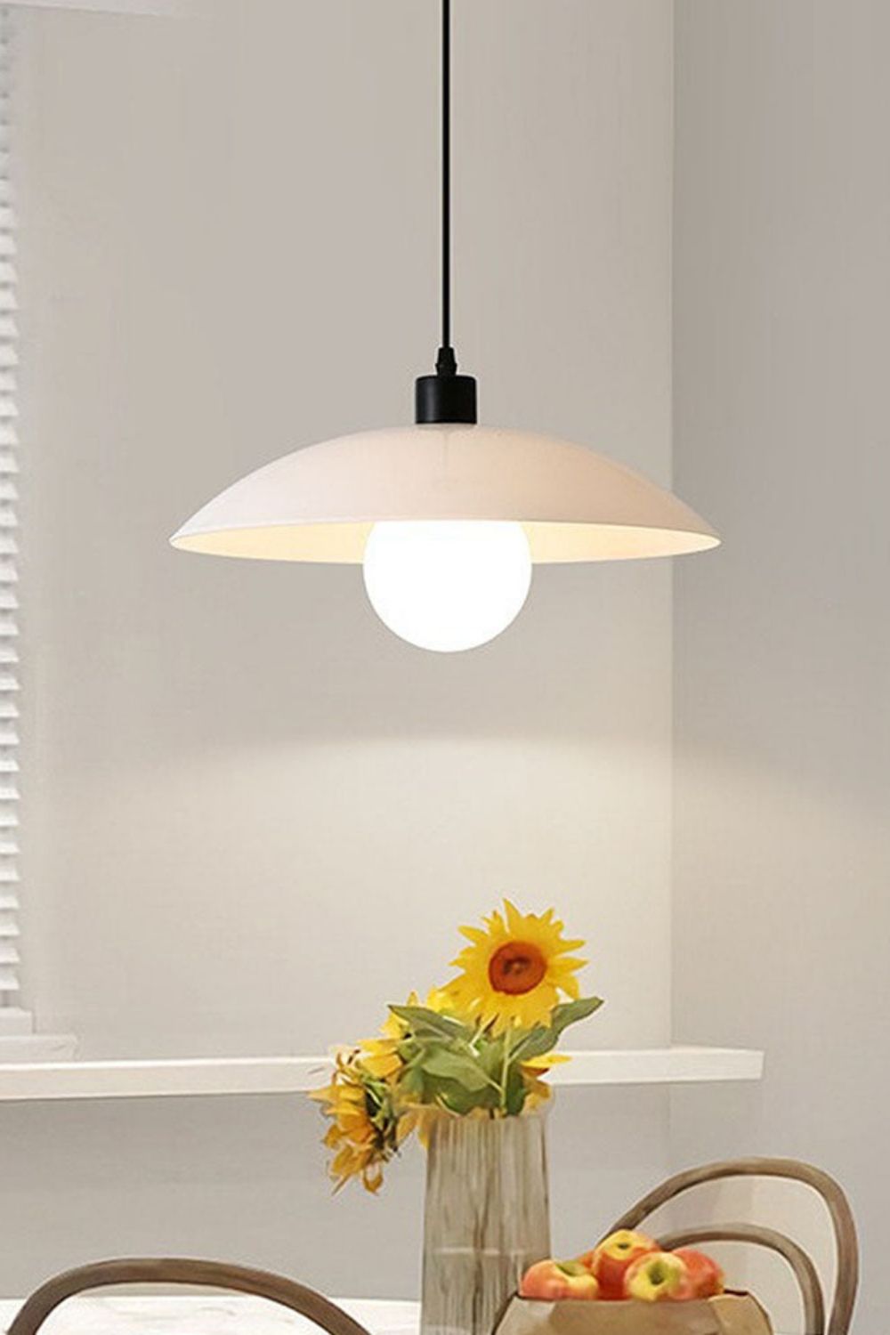 Minimalist White Disc Glass Pendant Light - view 10 | everlamps