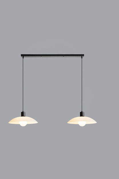 Minimalist White Disc Glass Pendant Light - view 11 | everlamps