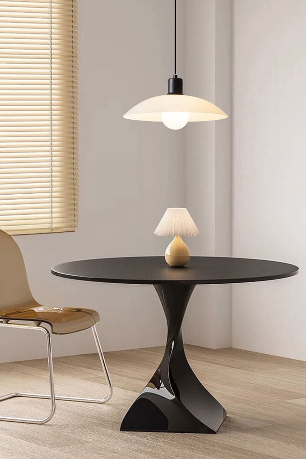 Minimalist White Disc Glass Pendant Light - view 3 | everlamps