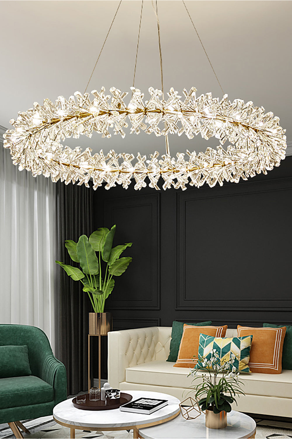 Mira Crystal Ring Chandelier - everlamps