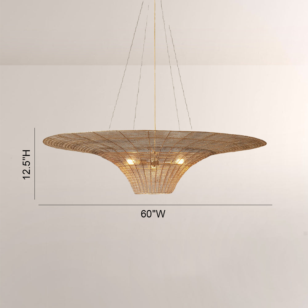 Liora Woven Antique Brass Caping Chandelier 36"D