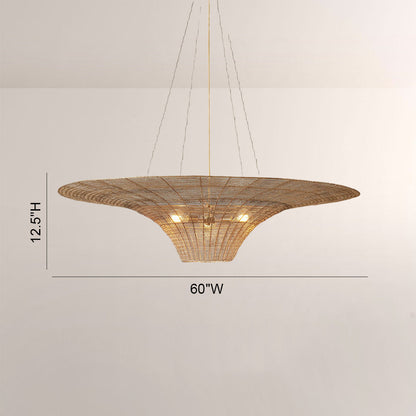 Liora Woven Antique Brass Caping Chandelier 36"D