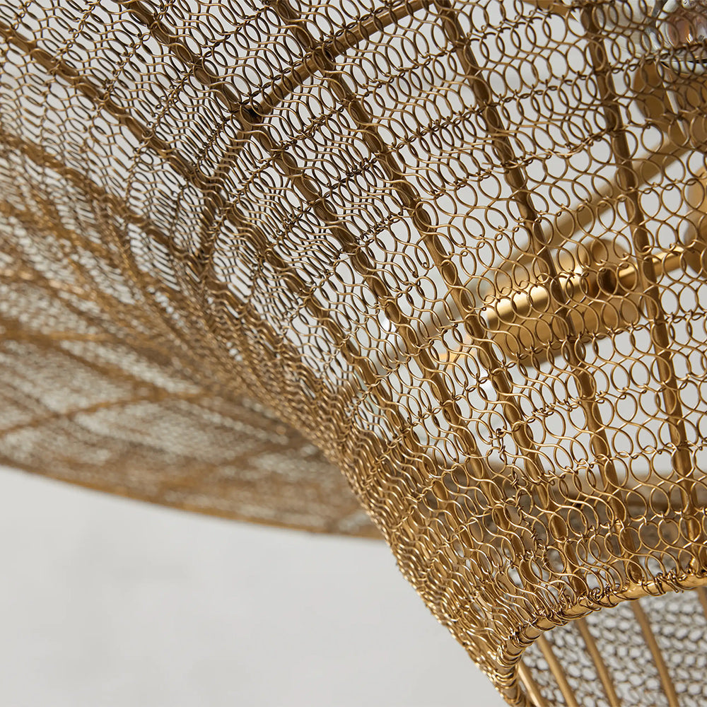 Liora Woven Antique Brass Caping Chandelier 36"D