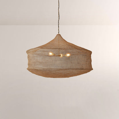 Liora Woven Antique Brass Cylinder Chandelier 36"D