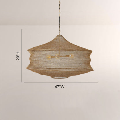 Liora Woven Antique Brass Cylinder Chandelier 36"D