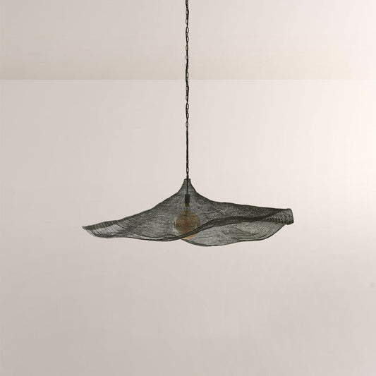 Liora Woven Black Wave Round Chandelier 36"D