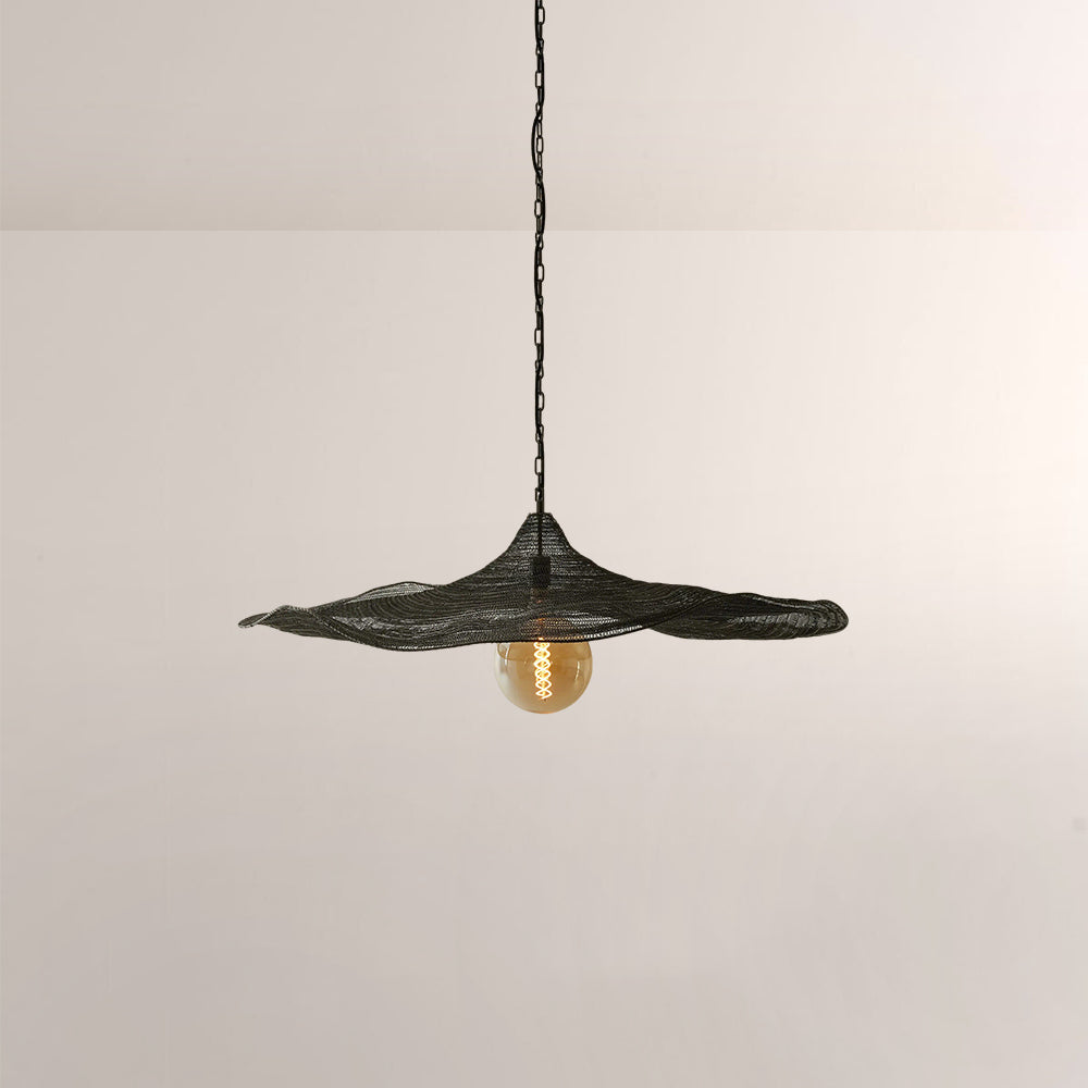 Liora Woven Black Wave Round Chandelier 36"D