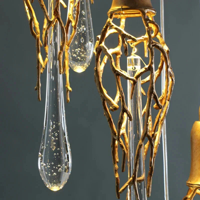Stairwell Branch Strata Crystal Spiral Chandelier
