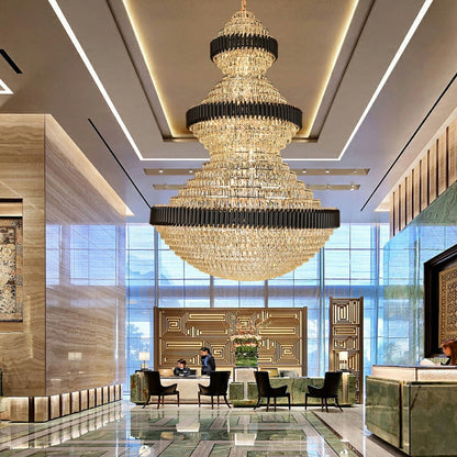 ValleyLamps free shipping global newest and good quality light fixture of all kinds customization D 70.9'' * H 102.4'' big fabulous gorgerous crystal chandelier for hotel hallway enterway