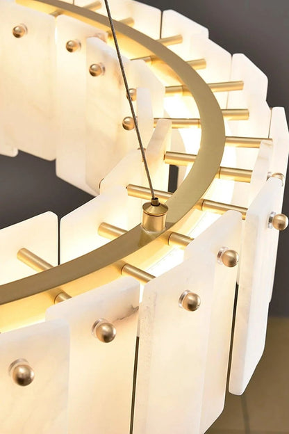 Modern Alabaster Celestial Round Chandelier - view 14 | everlamps