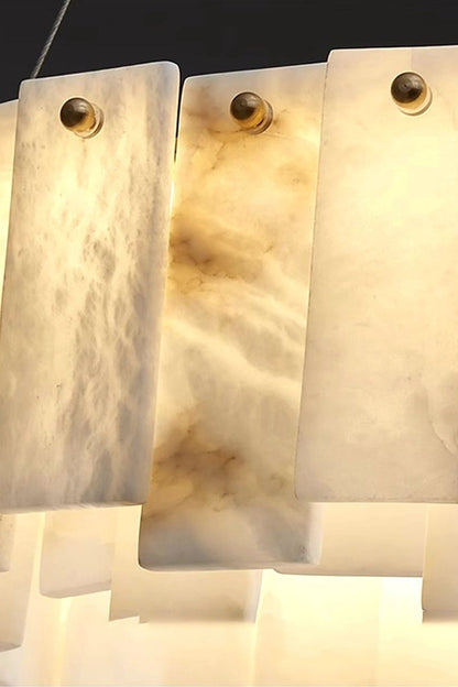Modern Alabaster Celestial Round Chandelier - view 15 | everlamps