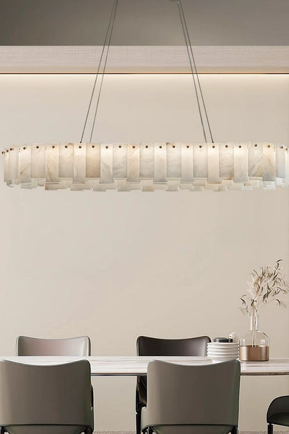 Modern Alabaster Celestial Round Chandelier - view 4 | everlamps