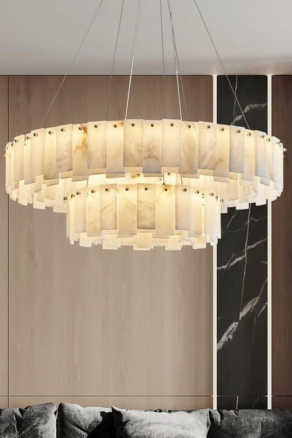 Modern Alabaster Celestial Round Chandelier - view 7 | everlamps