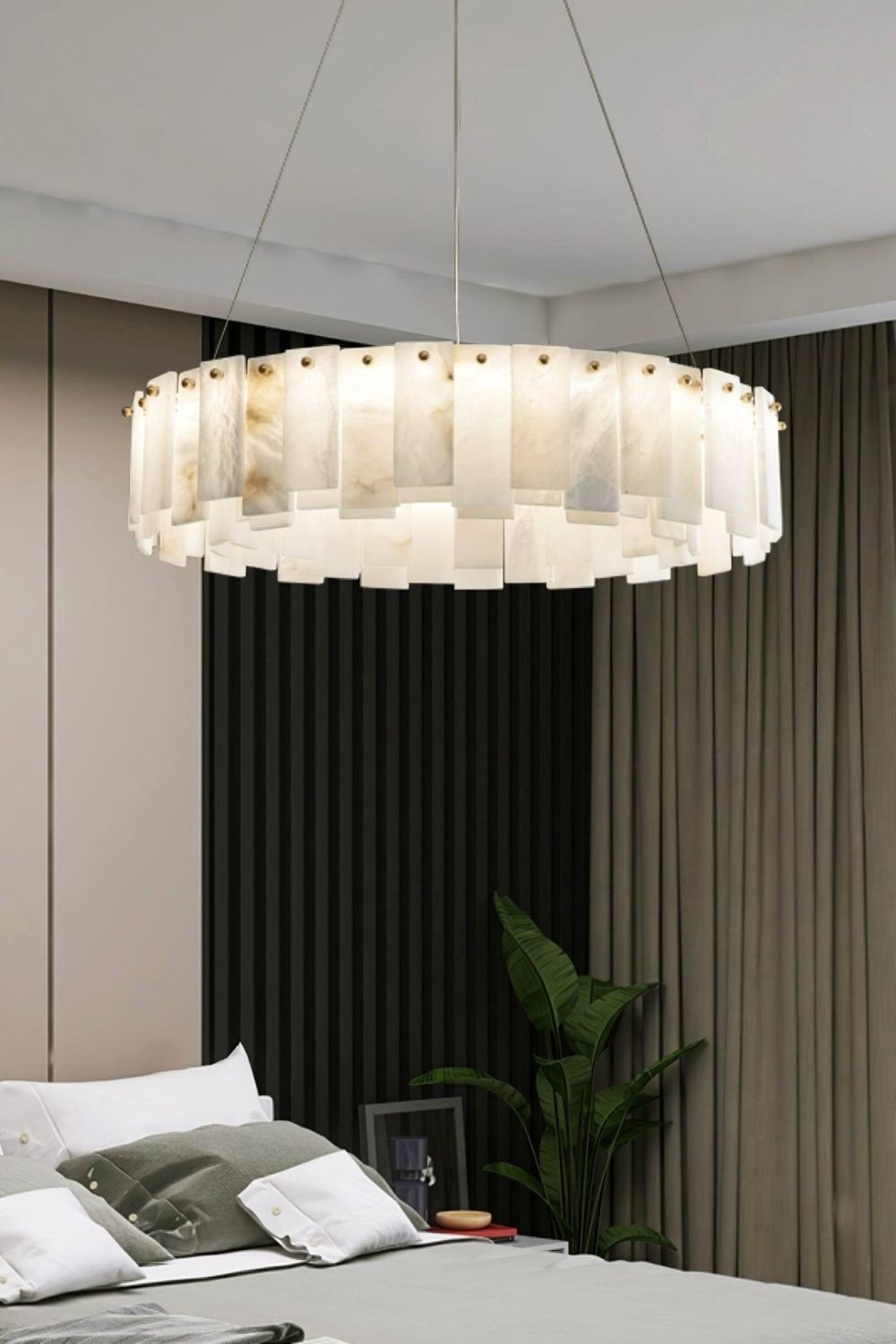 Modern Alabaster Celestial Round Chandelier - view 8 | everlamps