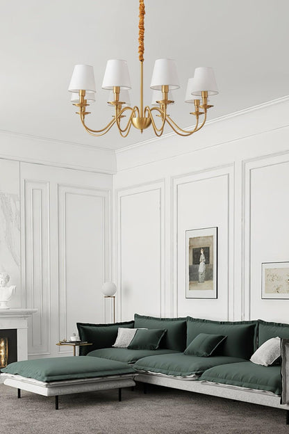 Modern Brass Fabric Chandelier - view 7 | everlamps