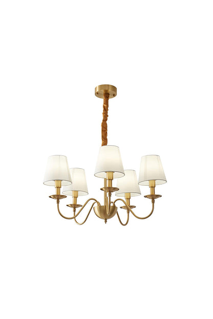 Modern Brass Fabric Chandelier - view 13 | everlamps