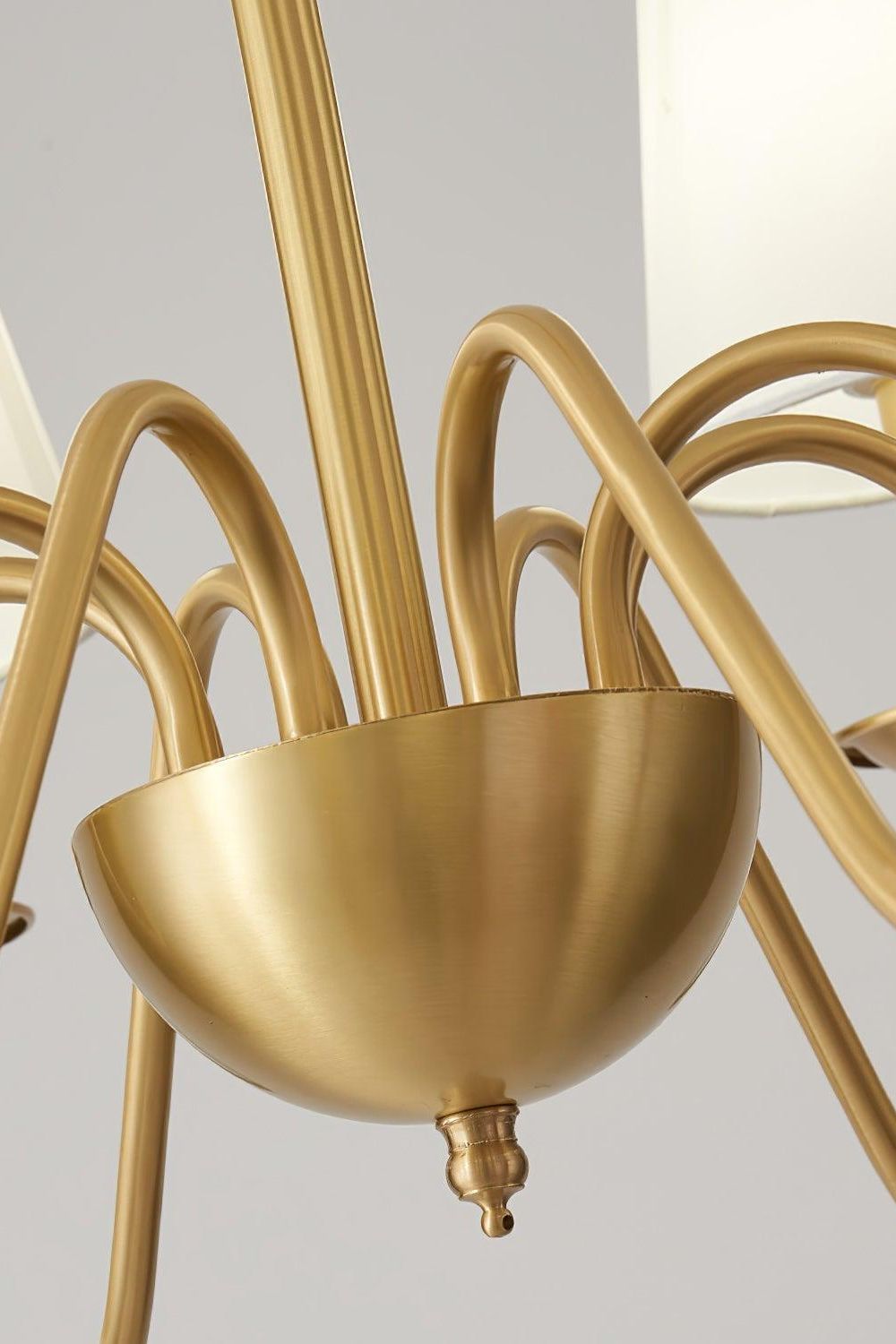 Modern Brass Fabric Chandelier - view 10 | everlamps