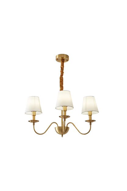 Modern Brass Fabric Chandelier - view 11 | everlamps