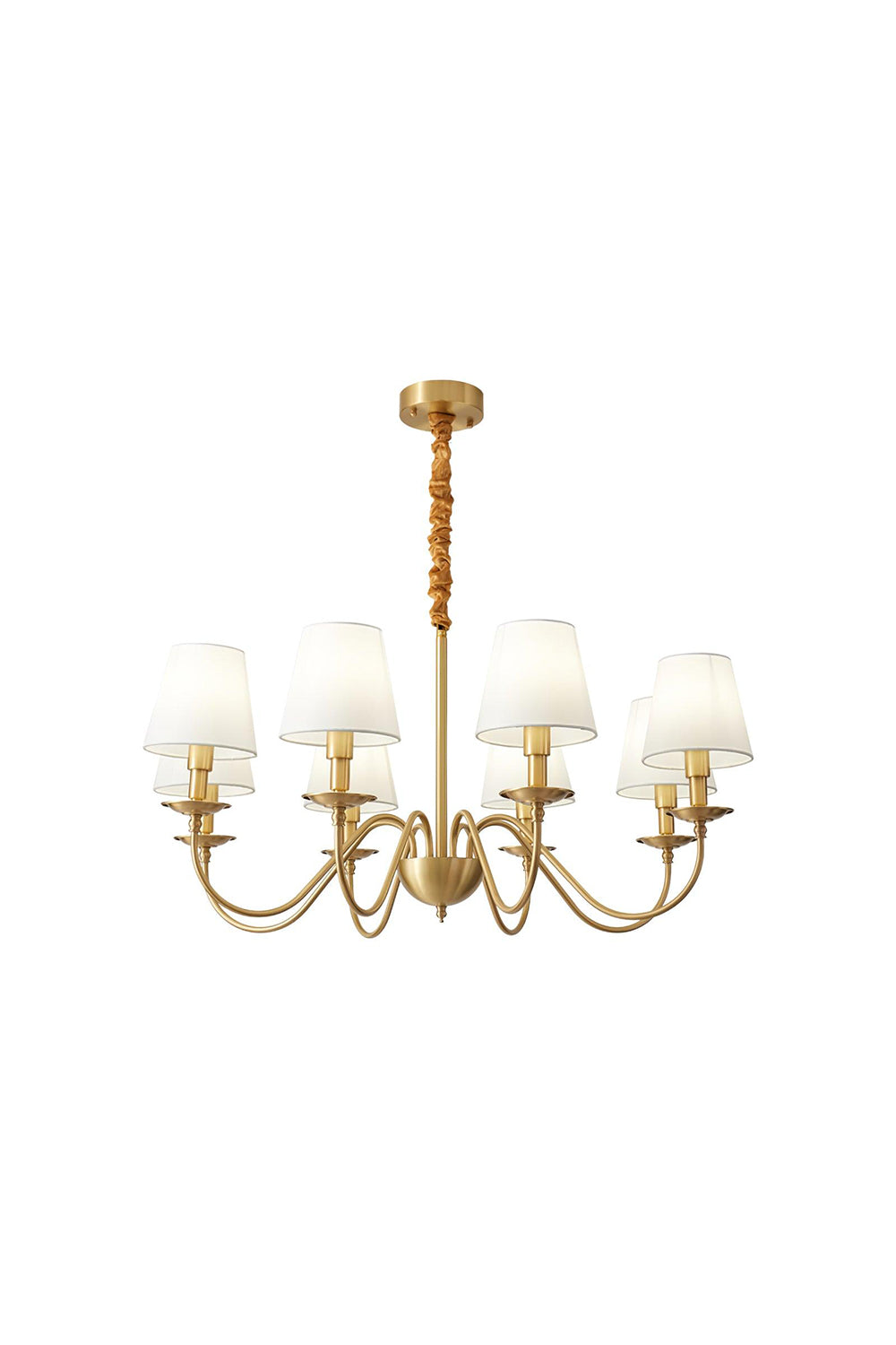 Modern Brass Fabric Chandelier - view 12 | everlamps