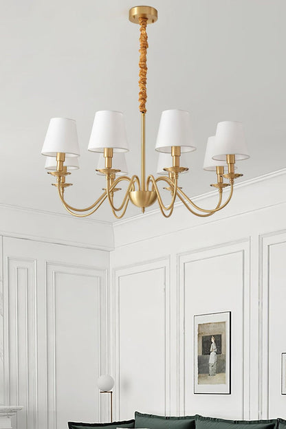 Modern Brass Fabric Chandelier - view 5 | everlamps