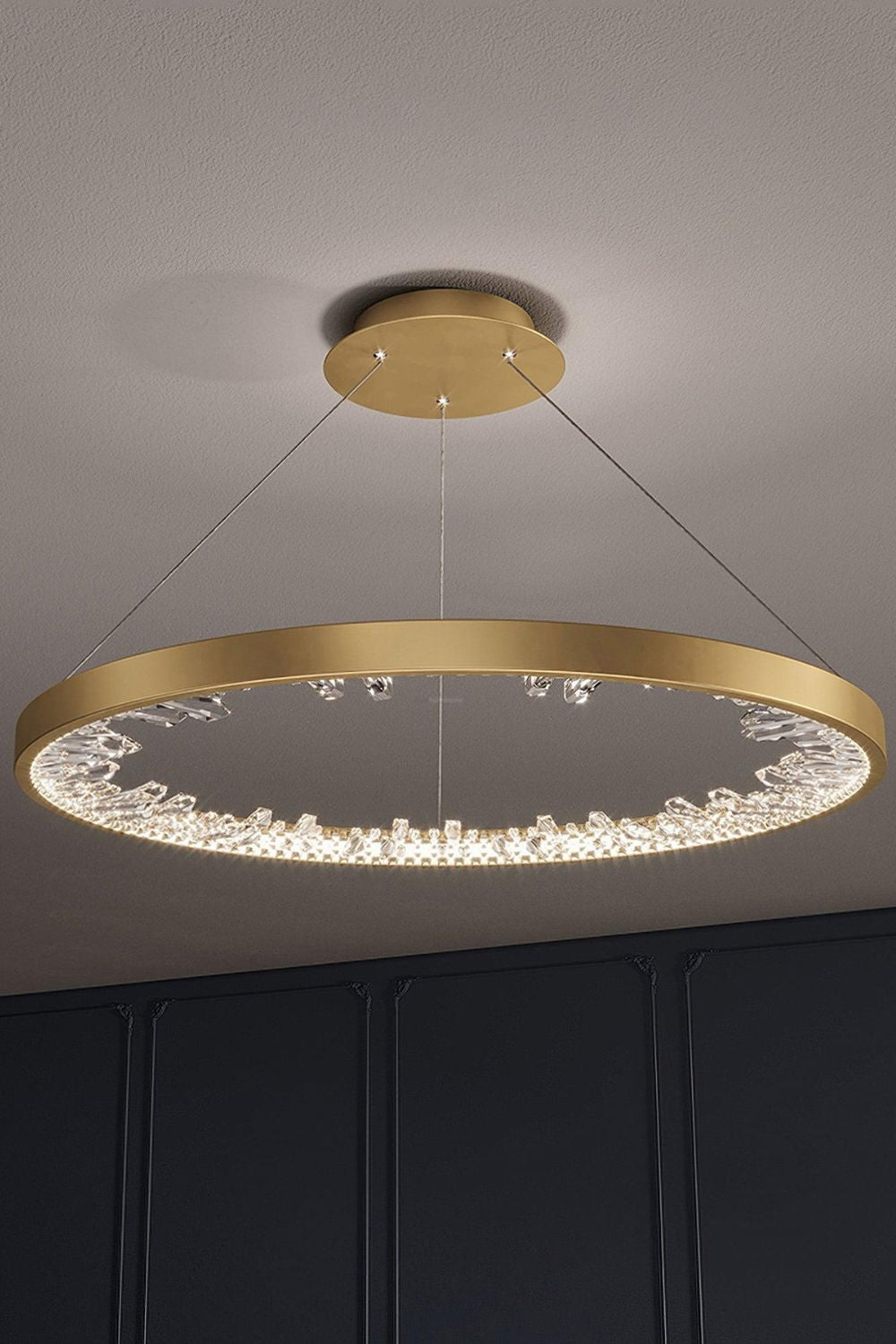 Modern Halo Crystal Ring Chandelier - view 9 | everlamps
