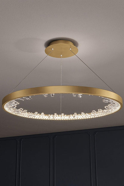 Modern Halo Crystal Ring Chandelier - view 9 | everlamps