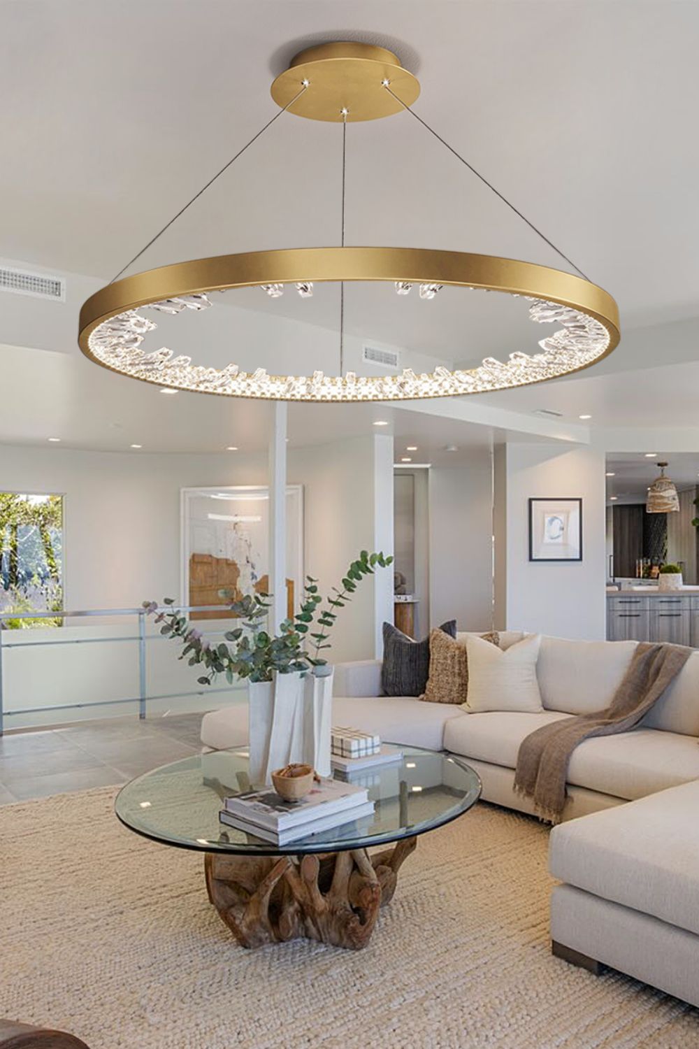 Modern Halo Crystal Ring Chandelier - view 4 | everlamps