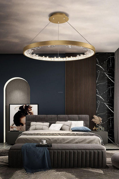 Modern Halo Crystal Ring Chandelier - view 5 | everlamps