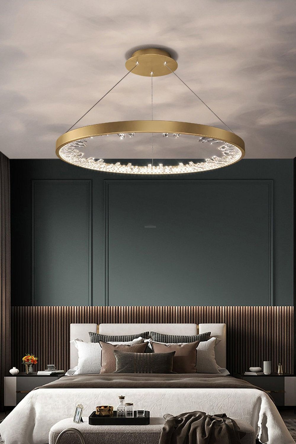 Modern Halo Crystal Ring Chandelier - view 6 | everlamps