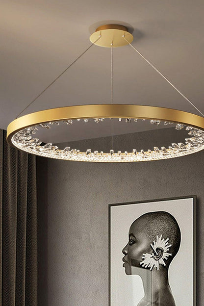 Modern Halo Crystal Ring Chandelier - view 7 | everlamps