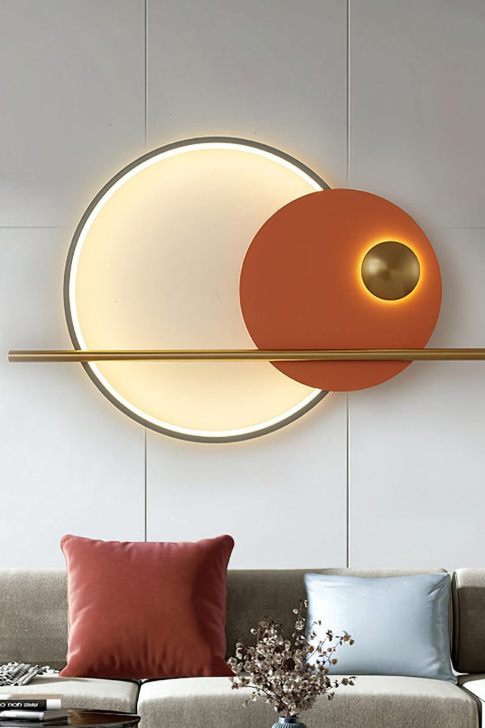 Modern Linear Double Circle Wall Light - view 10 | everlamps